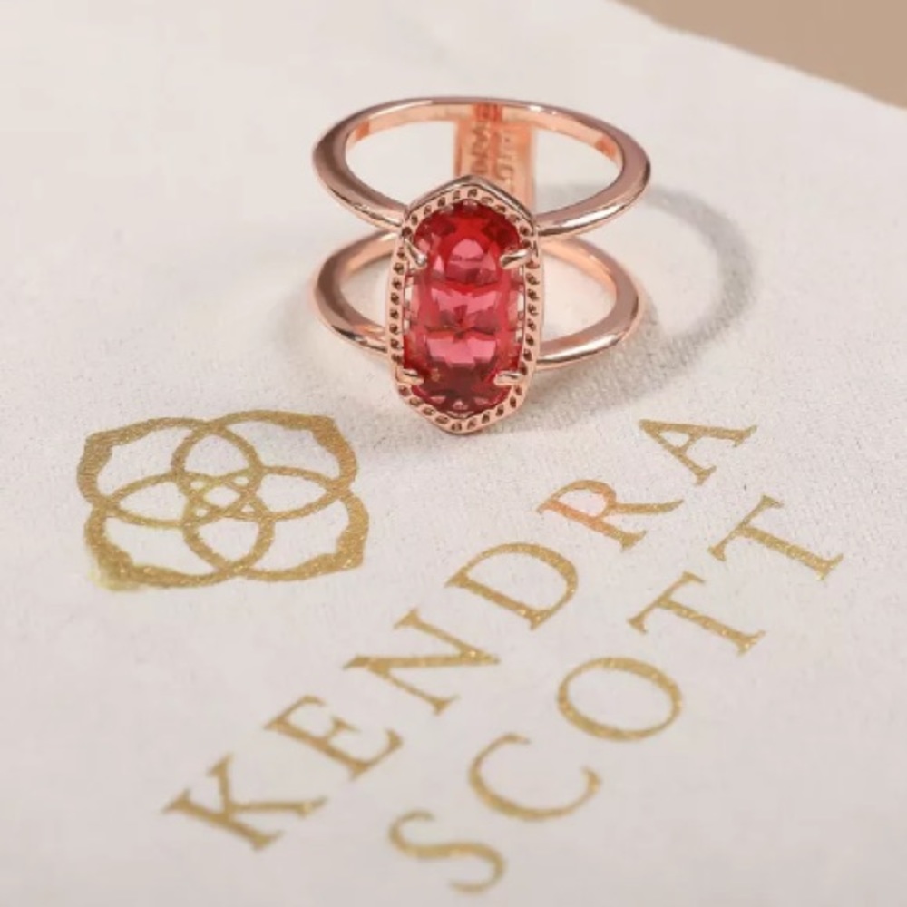 NEW Kendra Scott Rose Gold Elyse Ring - Berry - Picture 4 of 7